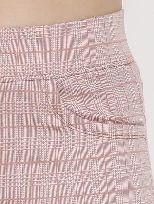 high rise pocket detail checkered trouser - 16536415 - Standard Image - 5