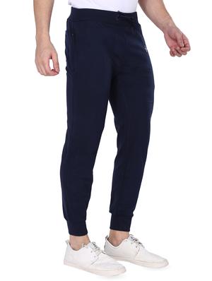 navy blue solid joggers - 16536417 - Standard Image - 2