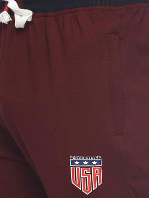 maroon solid full length track pant - 16537290 - Standard Image - 5