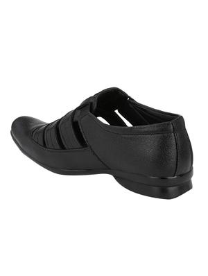 biggie black leatherette back strap sandals - 16537347 - Standard Image - 2
