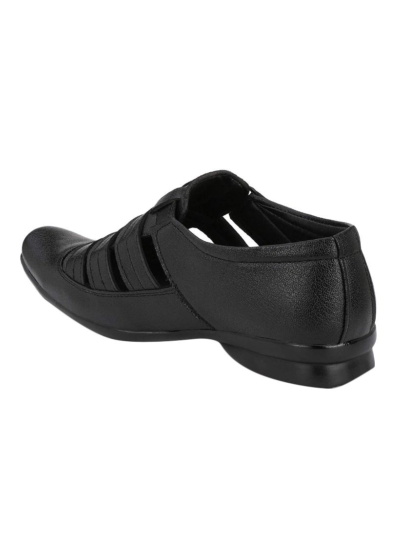 biggie black leatherette back strap sandals - 16537347 - Zoom Image - 2