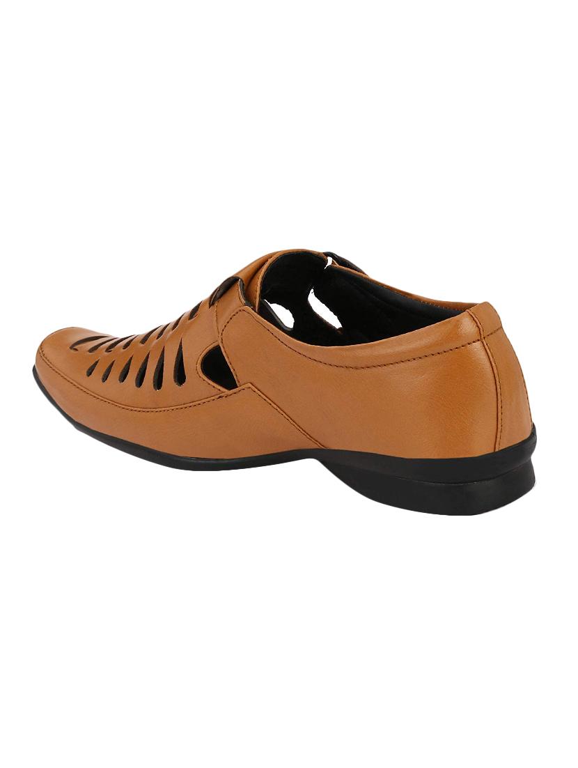 biggie tan leatherette back strap sandals - 16537349 - Zoom Image - 2