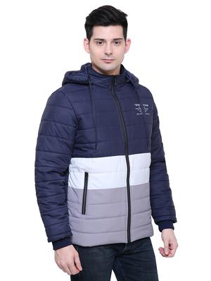 navy blue nylon quilted jacket - 16538097 - Standard Image - 2