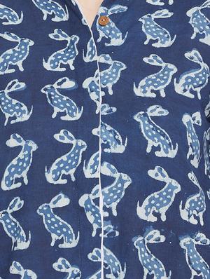 indigo a-line kurti - 16538242 - Standard Image - 5