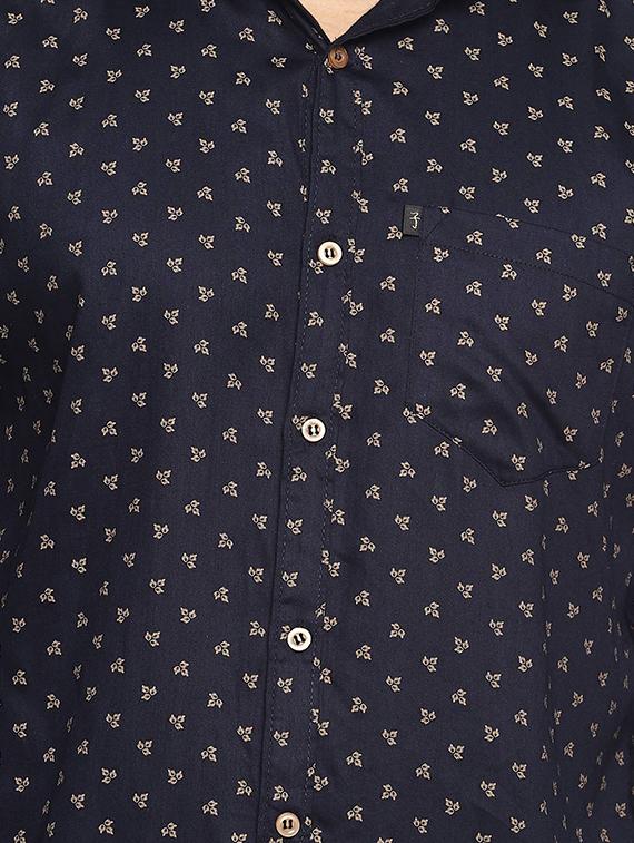 navy blue printed casual shirt - 16538256 - Zoom Image - 5