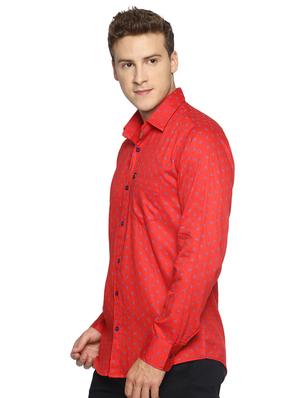 red printed casual shirt - 16538257 - Standard Image - 2