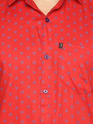 red printed casual shirt - 16538257 - Standard Image - 5
