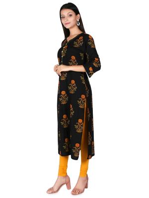 floral printed straight kurta - 16538650 - Standard Image - 2