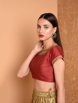 zari embroidered blouse - 16539105 - Standard Image - 2