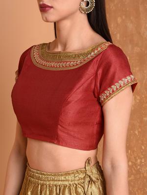 zari embroidered blouse - 16539105 - Standard Image - 5