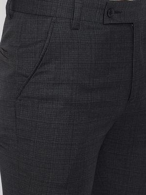 black checkered flat front formal trouser - 16539713 - Standard Image - 5