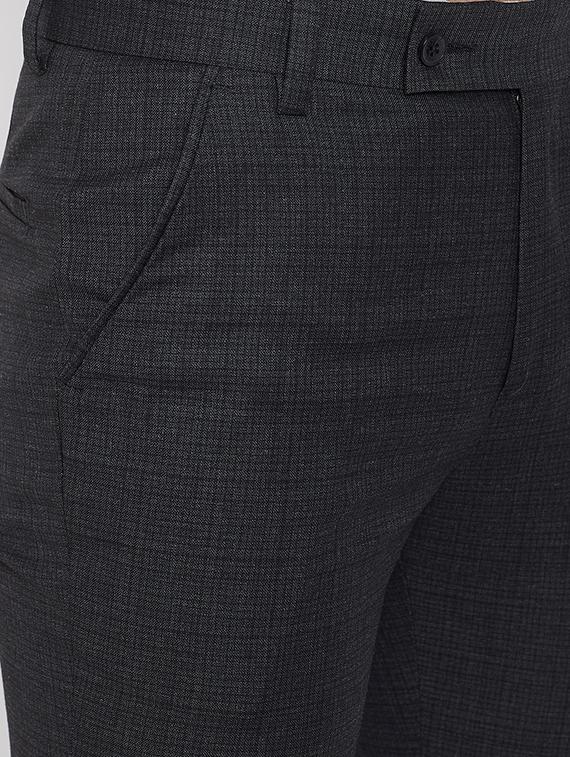 black checkered flat front formal trouser - 16539713 - Zoom Image - 5