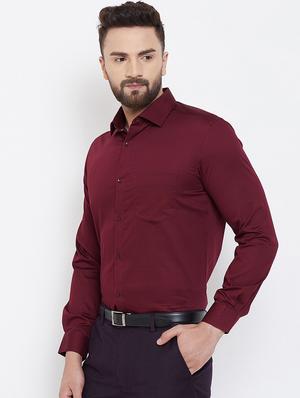 red solid formal shirt - 16539739 - Standard Image - 2