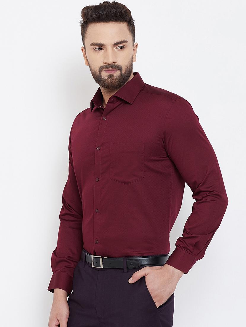 red solid formal shirt - 16539739 - Zoom Image - 2