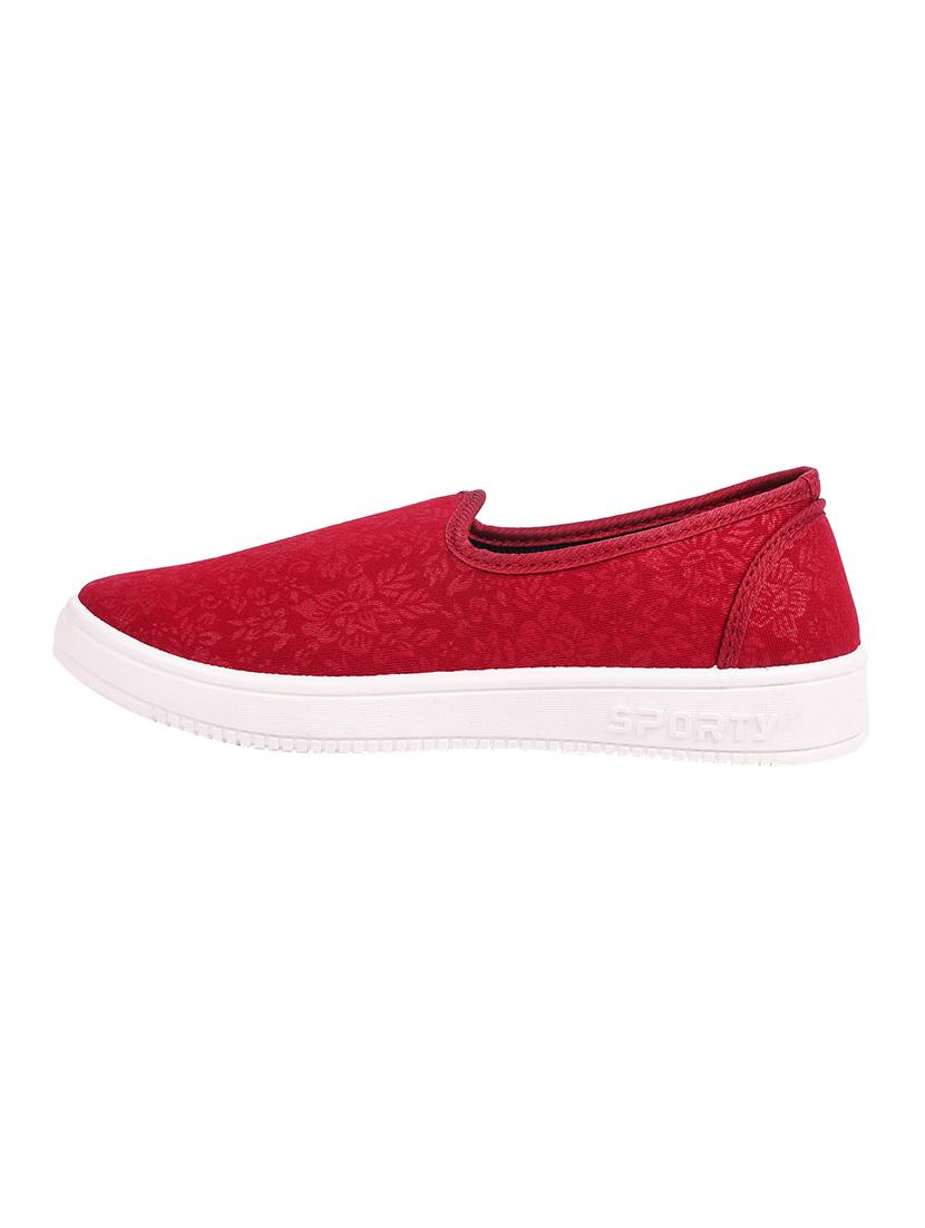 longwalk red fabric slip on casual shoes - 16541042 - Zoom Image - 2
