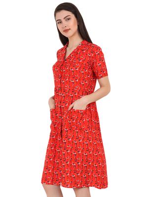 button up flamingo shirt dress - 16541691 - Standard Image - 2