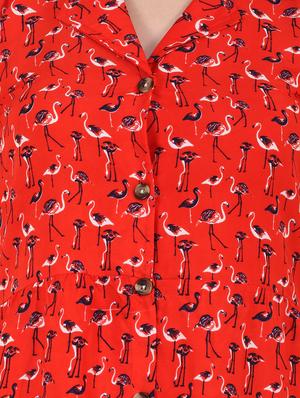 button up flamingo shirt dress - 16541691 - Standard Image - 5