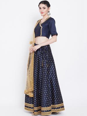 contrast printed lehenga - 16542130 - Standard Image - 2