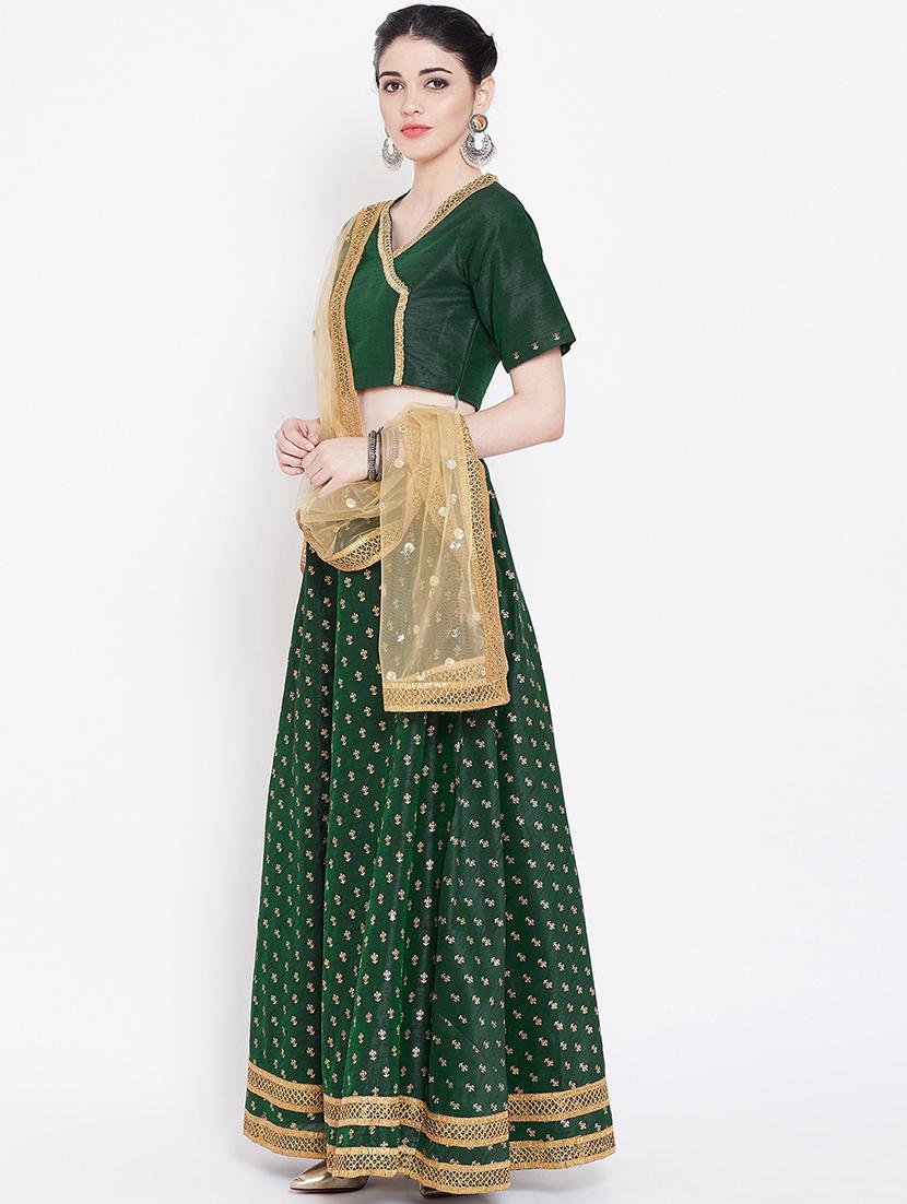 gold block print lehenga - 16542132 - Zoom Image - 2