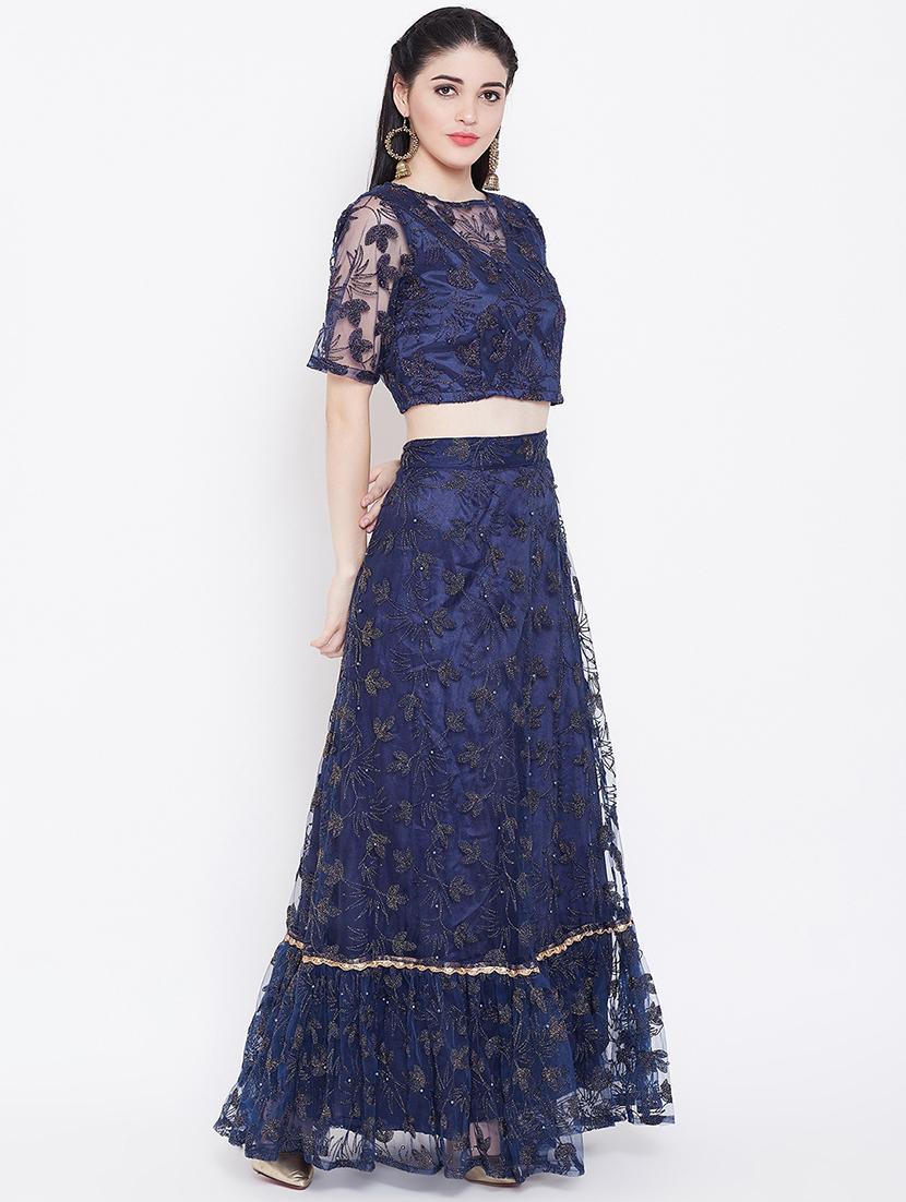 embroidered a-line lehenga - 16542136 - Zoom Image - 2