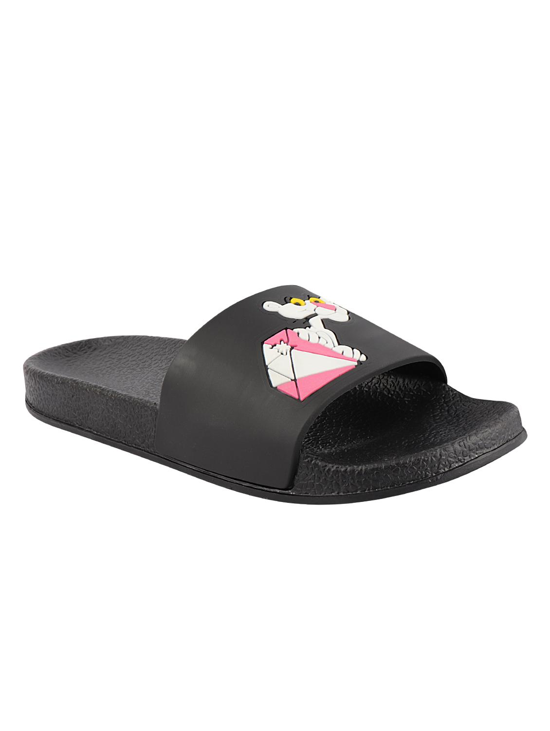 do bhai black rubber pink panther flip flops - 16542475 - Zoom Image - 2