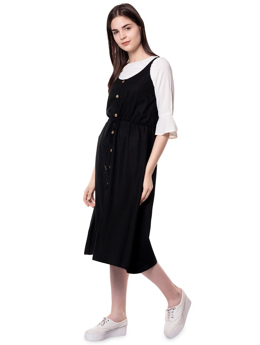 button up a-line dress with solid top - 16542582 - Zoom Image - 2