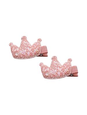 jewelz pair of pink coloured crown shaped clips for girls - 16542685 - Standard Image - 2