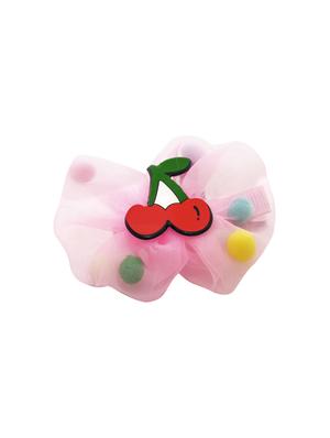 jewelz cherry fruit and net design hair clip with multi colour pompom balls for kids - 16542696 - Standard Image - 2