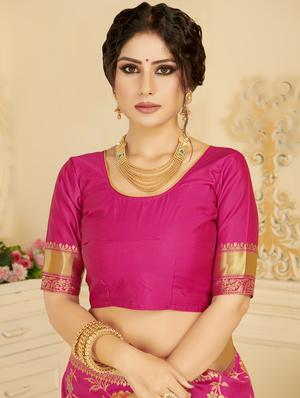 floral woven saree with blouse - 16543524 - Standard Image - 2