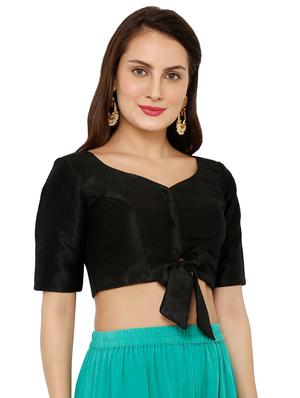 bow solid blouse - 16543675 - Standard Image - 2