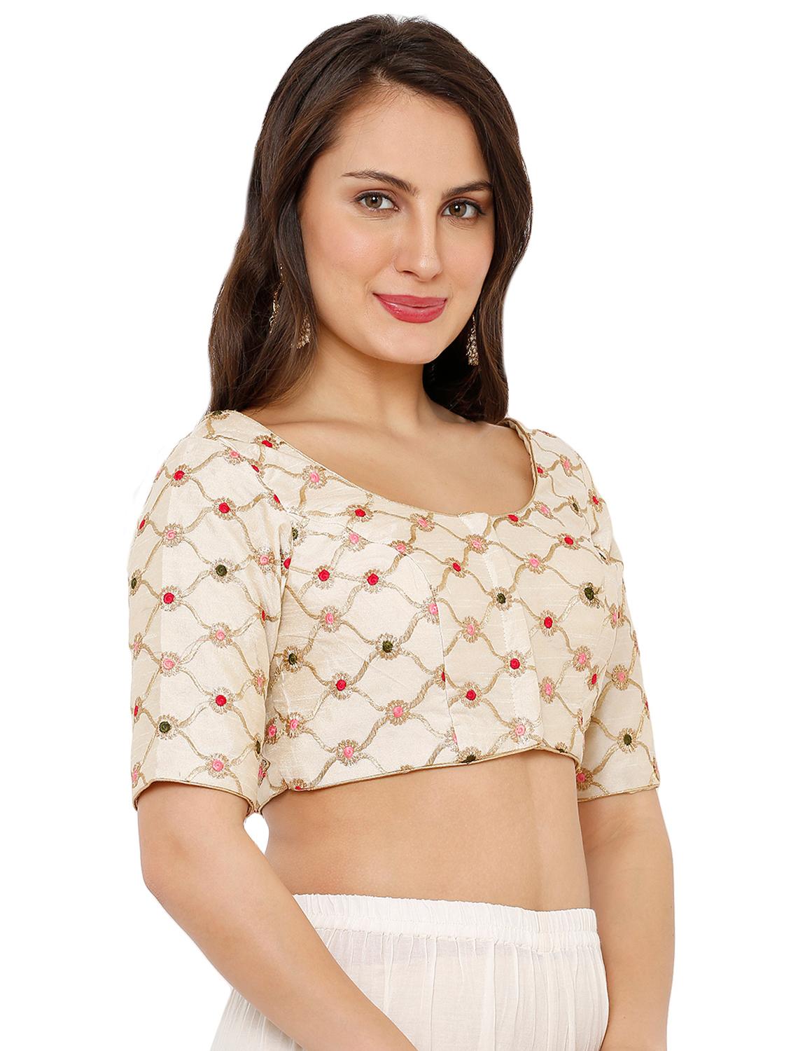 gold dupion embroidered blouse - 16543683 - Zoom Image - 2