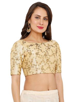 gold dupion embroidered blouse - 16543684 - Standard Image - 2