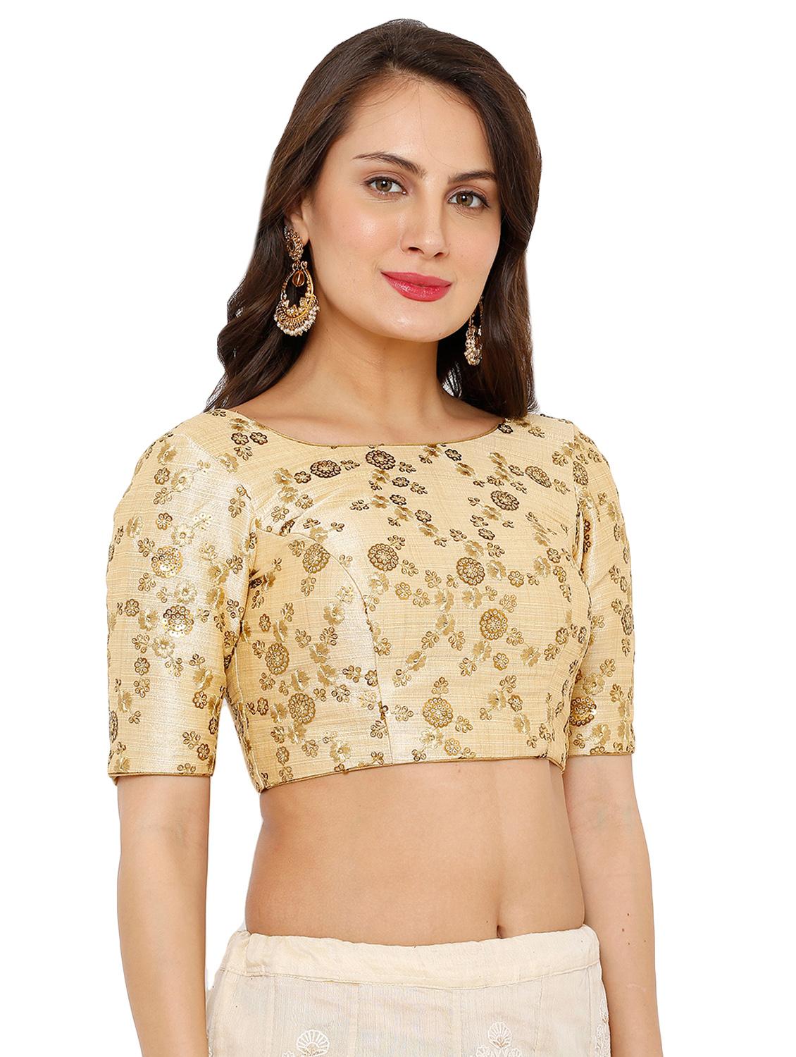 gold dupion embroidered blouse - 16543684 - Zoom Image - 2