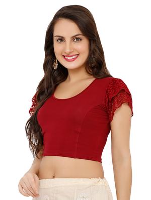 lace solid blouse - 16543691 - Standard Image - 2