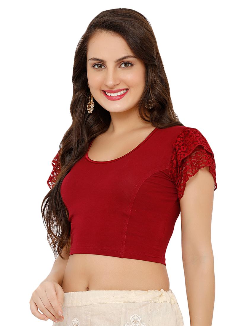 lace solid blouse - 16543691 - Zoom Image - 2