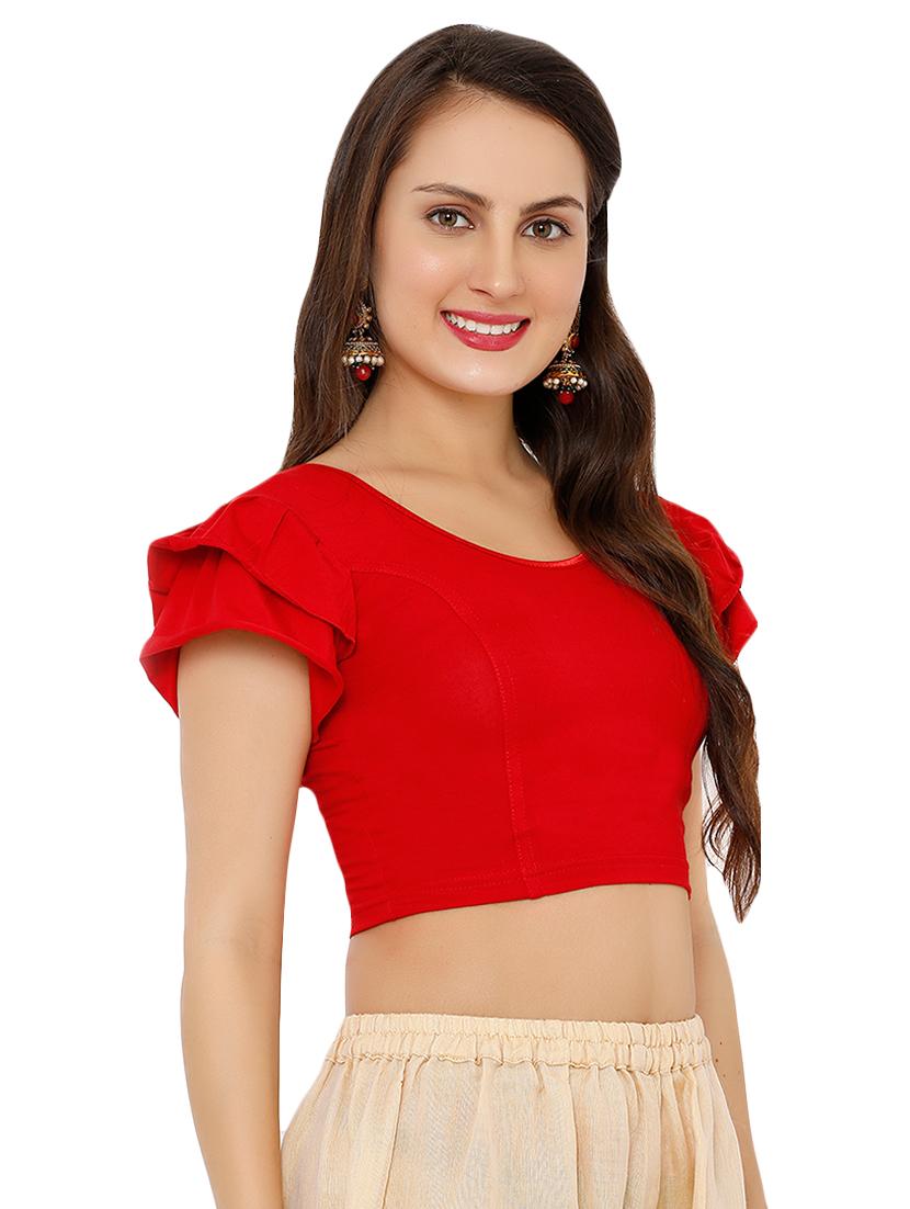 ruffle solid blouse - 16543722 - Zoom Image - 2