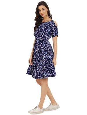 cold shoulder floral a-line dress - 16544484 - Standard Image - 2