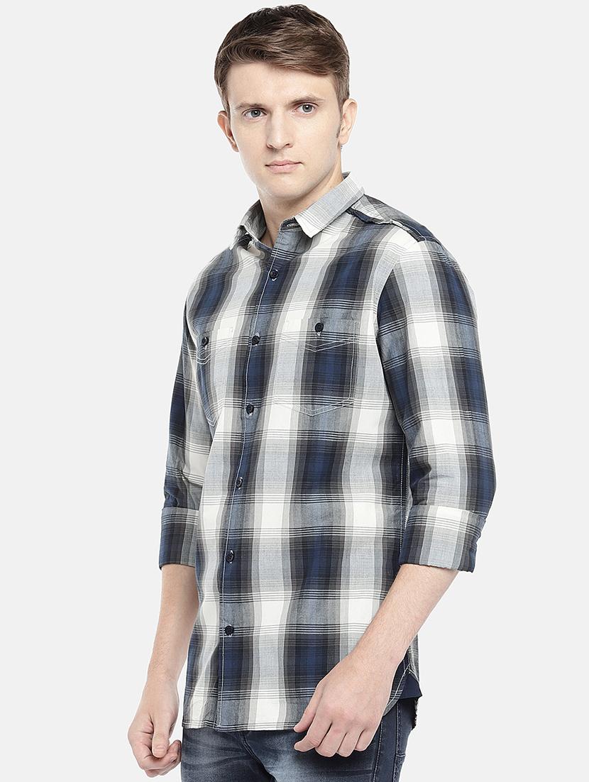 grey checkered casual shirt - 16544917 - Zoom Image - 2