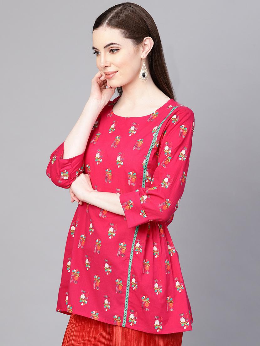 block printed a-line kurti - 16545009 - Zoom Image - 2