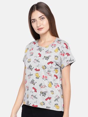 drop shoulder quirky print tee - 16545241 - Standard Image - 2