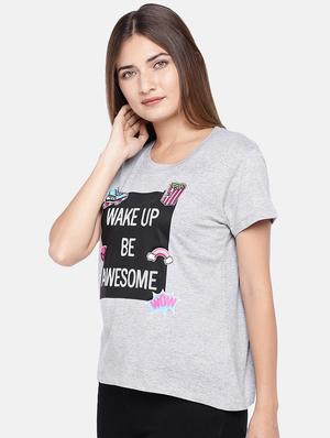 round neck quirky print tee - 16545243 - Standard Image - 2