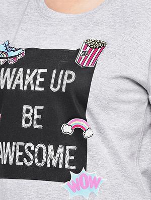 round neck quirky print tee - 16545243 - Standard Image - 5