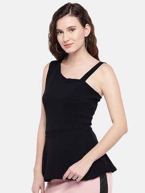 asymmetric neck solid top - 16545271 - Standard Image - 2