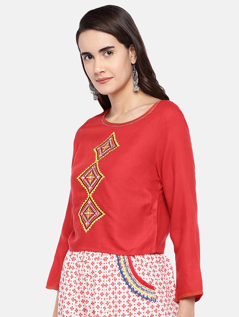embroidered straight kurti - 16545283 - Zoom Image - 2
