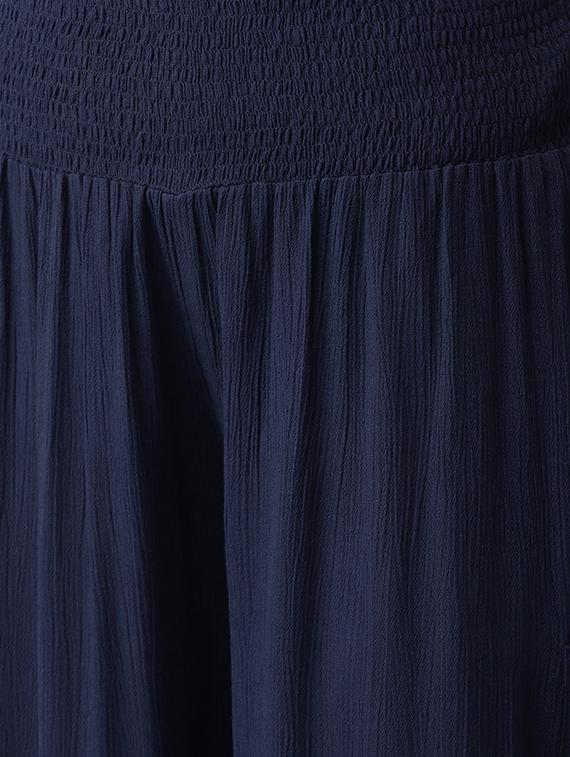 smocked waist solid trousers - 16545729 - Zoom Image - 5