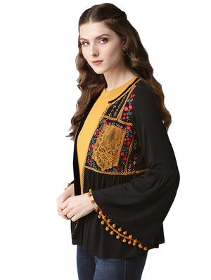 embroidered detail bell sleeved shrug - 16545735 - Standard Image - 2
