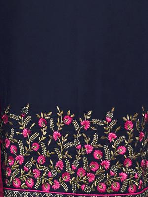 blue georgette churidaar suits unstitched suit - 16545941 - Standard Image - 2