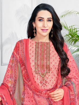 pink cotton churidaar suits unstitched suit - 16545944 - Standard Image - 2