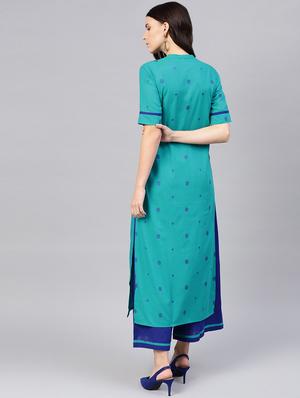 printed kurta palazzo set - 16546082 - Standard Image - 2