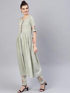 solid kurta pant set - 16546086 - Standard Image - 2